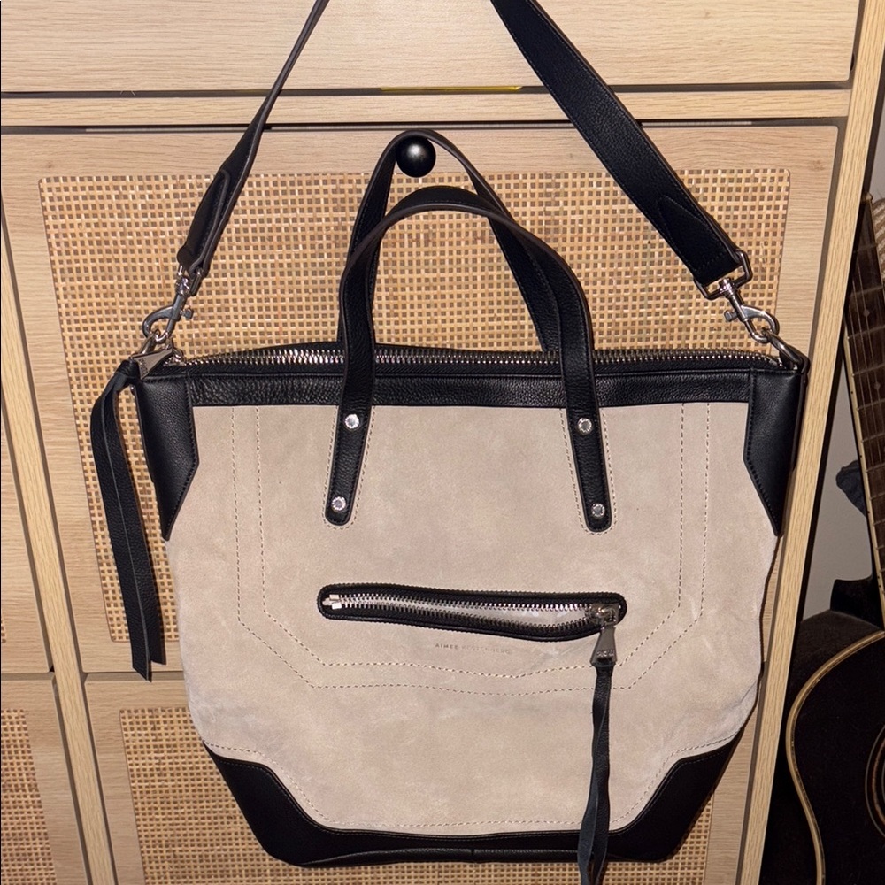 Aimee Kestenberg Black and Tan Tote Bag with Versatile Design